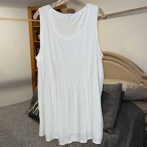 Chic Soul White Dotted Swiss Fabric Summer Blouse Size 3XL